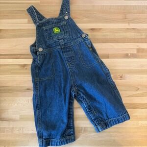 John Deere Baby Vintage Denim Overalls 9M Infant Toddler Kids Clothes